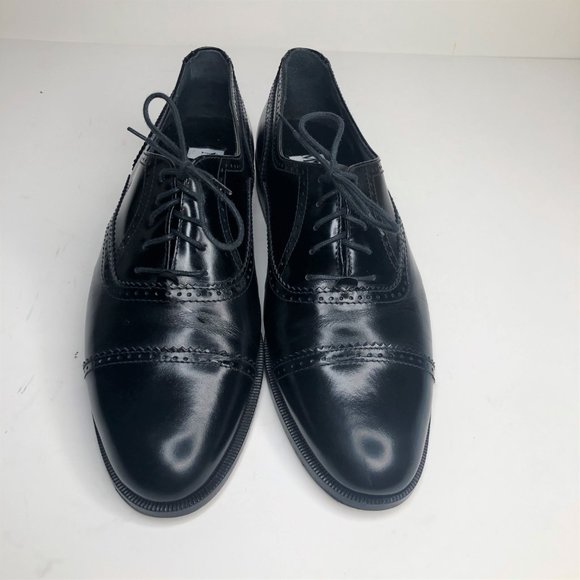 Mario Bruni Black Capped Oxfords Hand Made